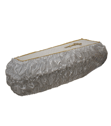 Гроб социальный атласный с отделкой из качественных материалов