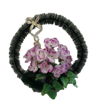 Украшенная ритуальная корзина для траурной церемонии - фото и цена