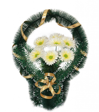 Корзина ритуальная с декоративными элементами - заказать с доставкой