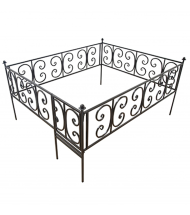 Ограда ритуальная Икс для установки на могилу