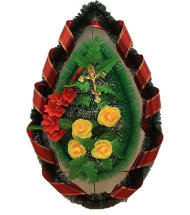 Венок ритуальный с декоративными элементами - фото и цены